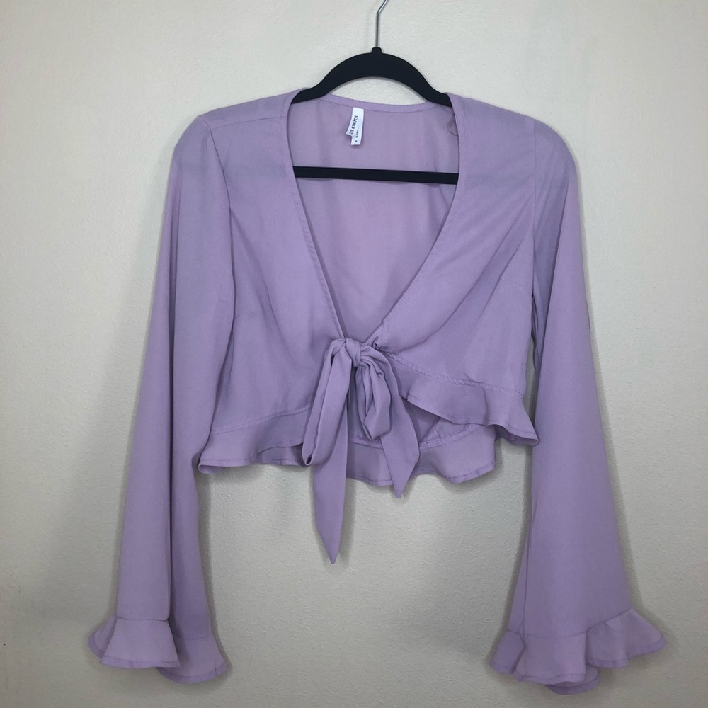 Live 4 Truth tie front, bell sleeve crop top